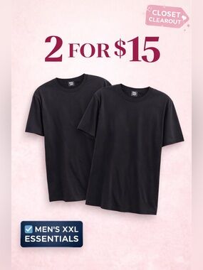Black XXL 100% Cotton Tee Men’s Long Wear NWT Classic Every Day Essential